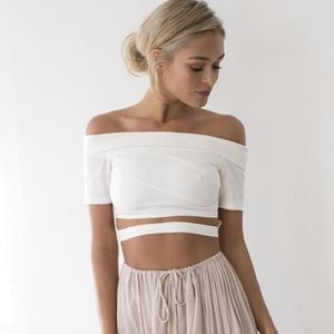 Hello molly off the shoulder crop top